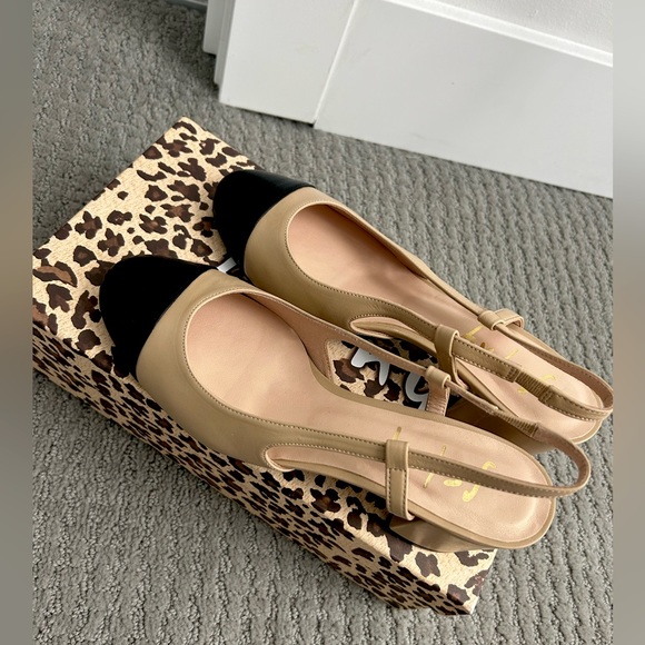 French Sole Shoes - Black toe nude strap block heels! -BRAND NEW! Never worn before. SIZE 7